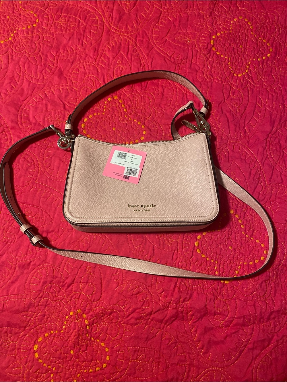kate spade Hudson Medium Convertible French Rose pebbled leather.